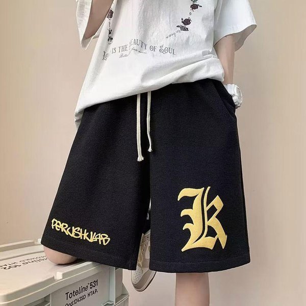 Retro Spodenki MęSkie Letnie Casualowe LuźNe Modne Spodnie PięCiopunktowe Wszechstronne Spodnie Proste W Stylu Hongkongu 5XL-image