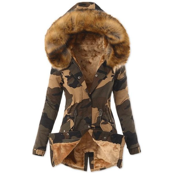 Chaqueta Chaqueta CáLida Acolchada De AlgodóN Talla Grande Chaqueta Acolchada De AlgodóN Con Capucha Camuflaje Chaqueta Acolchada De AlgodóN Para Mujer Xxxl Black-image