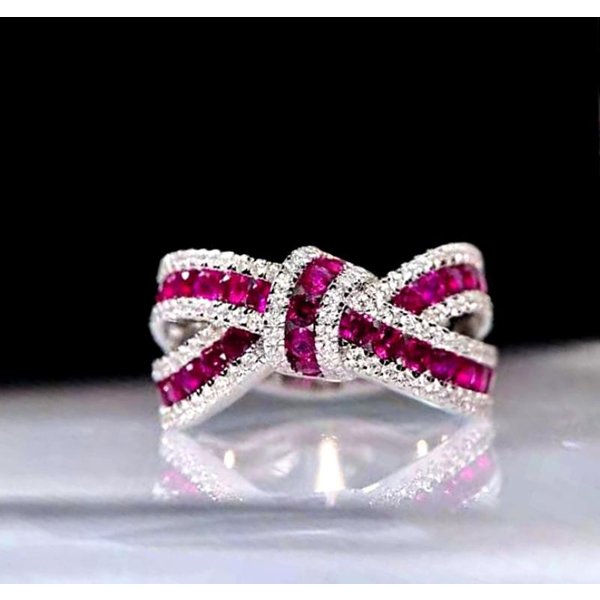 Huitan Precioso Anillo De Dedo Para Mujer Moda Femenina Moda JoyeríA De Circonita Brillante Para Ceremonia De Compromiso Accesorios De Fiesta 8-image