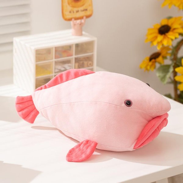 Kawaii Puszysta Galaretka Stuffed Poduszka Pastelowy RóżOwy Puszysty Morskie Zwierzę Pluszowa Zabawka DużE Usta Ryba Lalka Prezenty. 36Cm-image