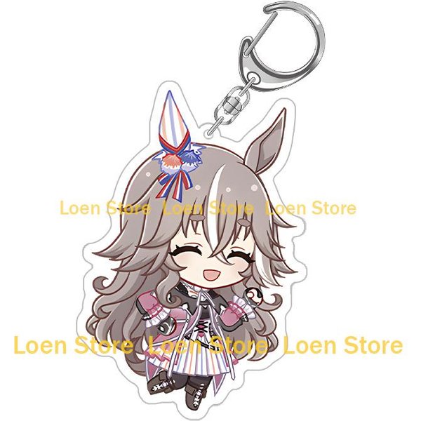 Uma Musume Pretty Derby Tokai Teio Silence Suzuka Gold Ship Mejiro Mcqueen Vodka Daiwa Scarlet Chibi Brelok-Zawieszka Akrylowa 6CM Acrylic Keychain Gray-image