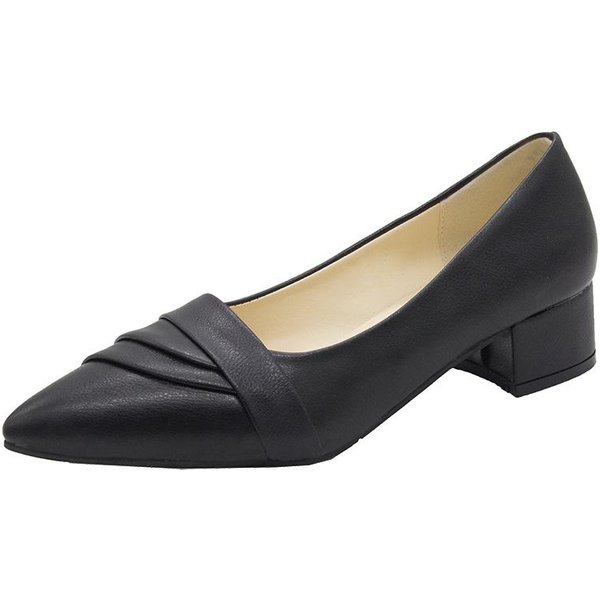 Zapatos Individuales De Primavera Nuevos Para Mujer De TacóN Medio, Primavera Y OtoñO, Negros, Suela Blanda, Zapatos De Cuero, TacóN Grueso, Zapatos De Trabajo Para Mujer 40 Beige-image
