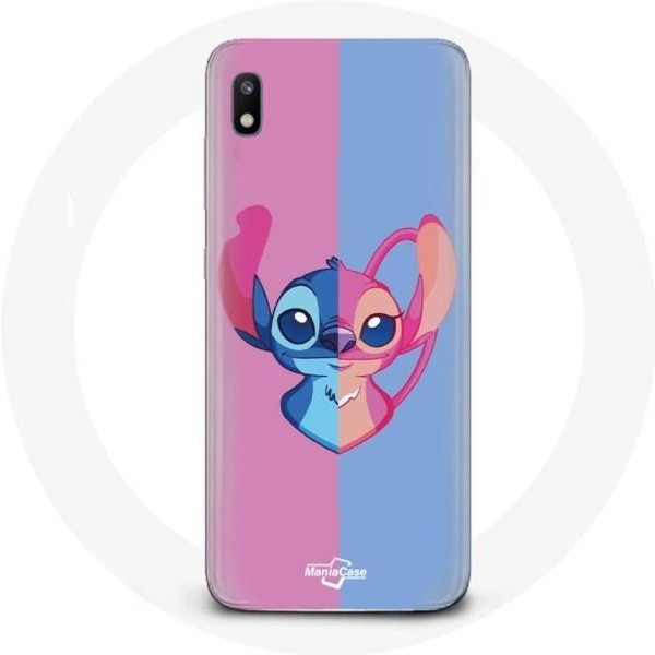 Funda - Samsung - Galaxy A10 - Flexible - ProteccióN - Stitch Y ÁNgel Azul Rosa Color Rosa-image