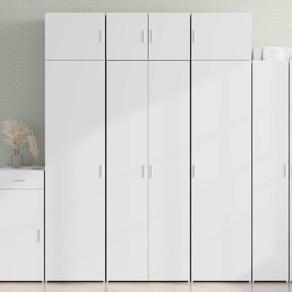 Vidaxl Armario Alto, Blanco, 70X42,5X185 Cm, Material Derivado De La Madera-image