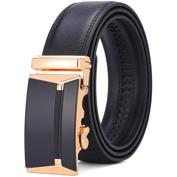 CinturóN De Moda Para Hombre CinturóN De Trinquete AleacióN De Alta Calidad Hebilla AutomáTica Pantalones Vaqueros Traje CinturóN De Marca De Lujo Talla 105 110 115 120 125Cm 120Cm Black-image