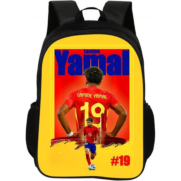 Mochila Escolar L-Lamin Yamal Mochila Estrella De FúTbol Mochila Infantil Mochila De Libros Mochila Escolar De Moda Mochila Deportiva De FúTbol Regalo Para NiñOs-image