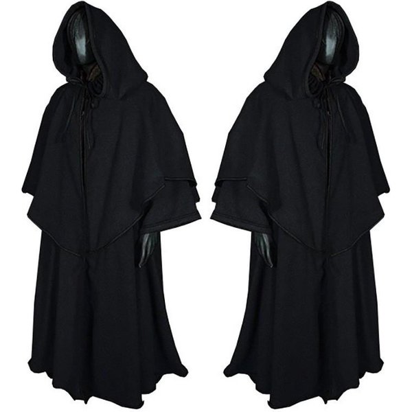 Capa Medieval Con Capucha TúNica Capa 5 Colores TúNica De Monje Capa Capa Manga Larga Capa De Mago Halloween Escenario Cosplay Disfraces Nuevo S-image