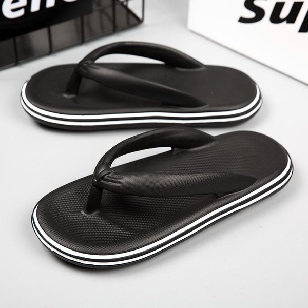Klapki MęSkie SandałY Z Paskiem Letnie 2022 Nowe Damskie Buty Gruba Podeszwa EVA AntypośLizgowe Klapki Kapcie Outdoorowe WewnęTrzne Buty Dla Par 35 Black-image