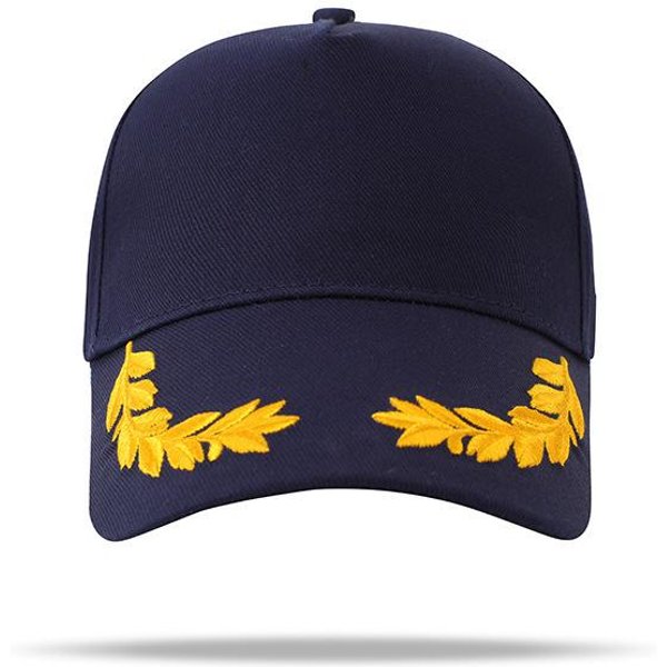 Czapka Granatowa Czysta BawełNa Haftowane KłOsy SześCiopanelowa Czapka Baseballowa Czapka DostęPna Haftowana Czapka Baseballowa PięCiopanelowa Czapka M(56-58Cm) Black-image