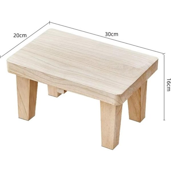 Taburete PequeñO De Madera Maciza 30*20Cm Taburete Bajo Para El Hogar Mesa De Café Taburetes Para Cambiarse Los Zapatos Cambiarse Los Zapatos Style A-image