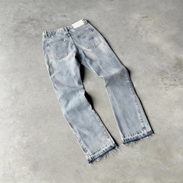 Jeans Vintage Ajustados Y2K Tendencia Lavados Hombres Mujeres Harajuku Hip Hop Pierna Recta Pantalones Casuales GóTicos Con Flecos Ligeramente Acampanados S Gray-image