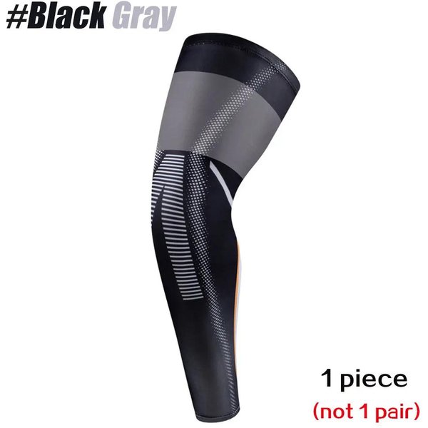 1 Pieza Manga De CompresióN Para Pierna Completa Rodilleras Largas Deportivas Protector De Pierna UV Tiras De Silicona Antideslizantes Para Correr Baloncesto FúTbol XL-image
