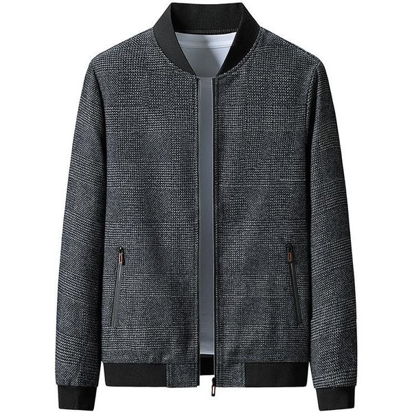 Chaqueta Para Hombre Chaqueta Con Cuello BéIsbol Nueva OtoñO E Invierno Delgada Suelta Casual Ropa De Hombre L Gray-image