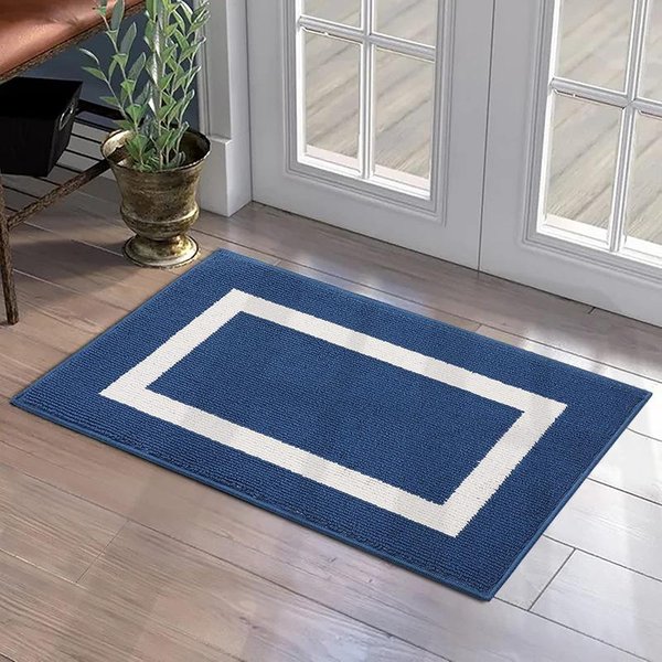 Alfombra De Piso GeoméTrica Moderna De Polipropileno Alfombra De Puerta Alfombra De Puerta Alfombra De Puerta Alfombra Para Polvo Para Entrada Alfombra Antideslizante Para Pies Alfombra Para Sala De Estar Del Hogar 50X80 Gray-image