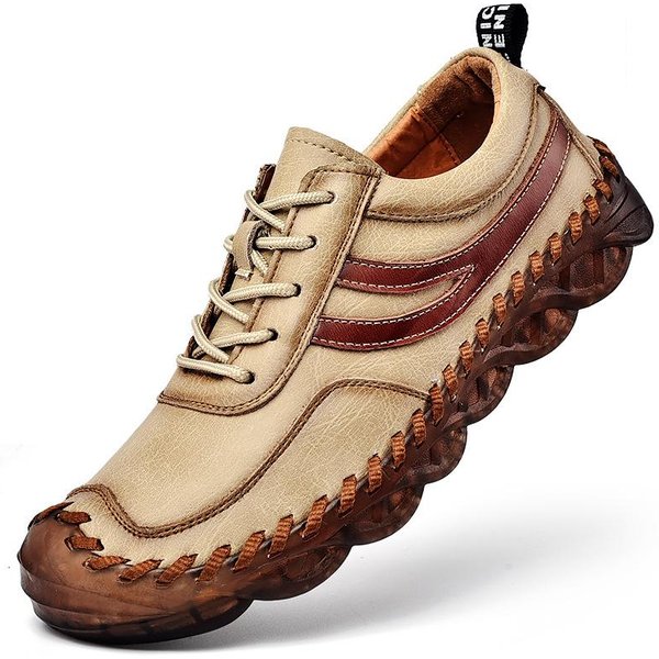 Zapatos Deportivos De Cuero De Talla Grande Para Primavera Y OtoñO Para Hombre Cuero Genuino Suela Blanda Zapatos Casuales BritáNicos Salvajes Para Hombre Zapatos Transpirables Para Hombre 46 MarróN-image