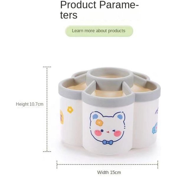 Lindo PortaláPices Giratorio, CajóN De Escritorio, Caja De PapeleríA, Estuche Para Escritorio De Oficina Escolar, Caja De Almacenamiento De PapeleríA Kawaii-image