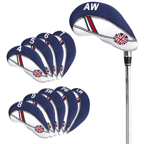 Juego De 10 Unidades Fundas Para Cabezas De Palos De Golf Fundas Para Palos Fundas Para Cabezas De Hierro Azul Marino-image