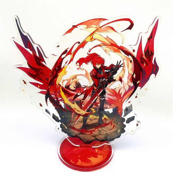 Figurka Anime Genshin Impact Furina Arlecchino Xiao Yae Miko Yelan Akrylowy Stojak Model PłYta Dekoracja Biurka StojąCy Znak Prezent Dla FanóW 15Cm-A3121 Red-image