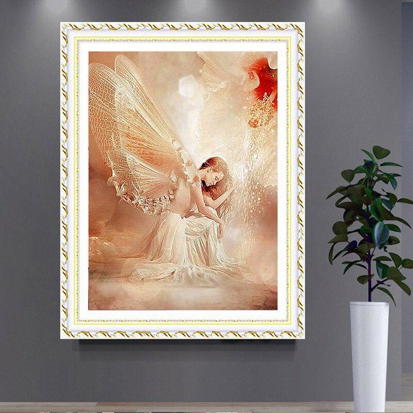 Pintura De Diamantes Punto De Cruz PedreríA ÁNgel Sexy Bordado De Diamantes Mosaico DecoracióN Del Hogar 20X30CM-image