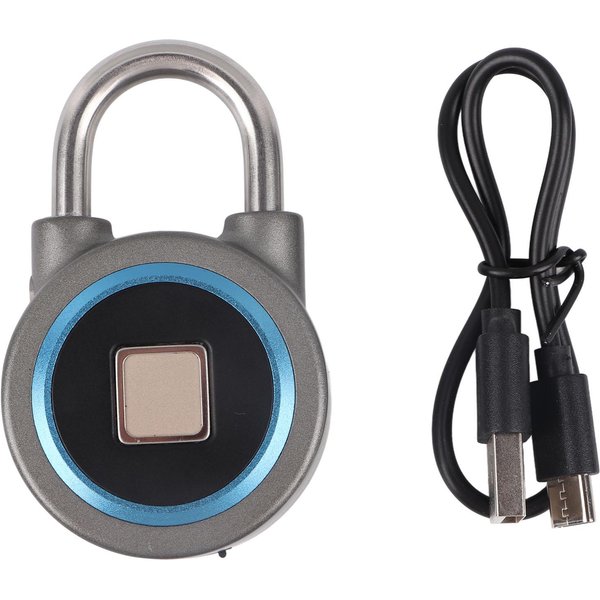Candado Con Huella Dactilar Control Por App Bluetooth Impermeable IP65 Cerradura ElectróNica De Seguridad Para Taquilla CajóN Azul-image