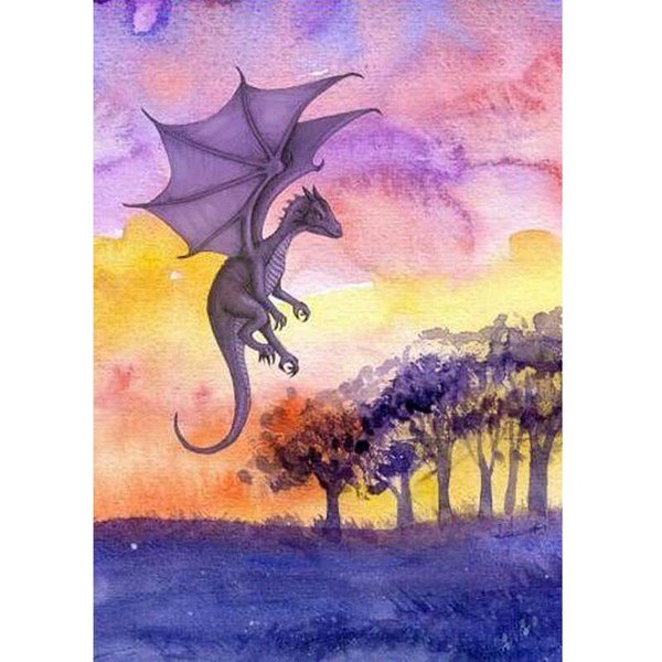 Pintura Artesanal De Diamantes 5D, Bordado De Diamantes Artesanal, DragóN Majestuoso, Arte De La Pared DecoracióN De Diamantes 20X30CM-image