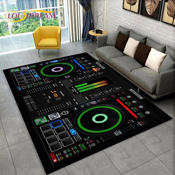 3D Muzyka DJ Ekran Klawiatura Dywanik, Dywanik Do Salonu Sypialnia Sofa Wycieraczka WystróJ Przedpokoju, Sportowa Joga AntypośLizgowa Mata PodłOgowa 40X60Cm(15X23In)-image