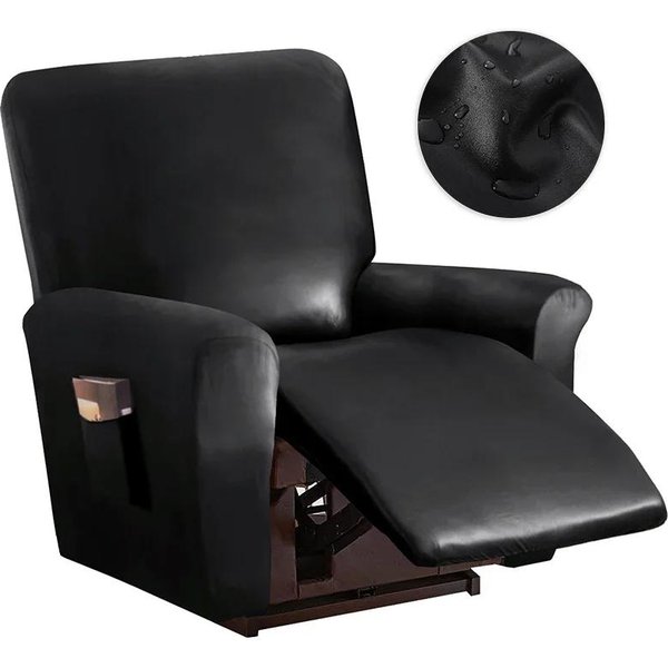 Funda De Sofá Reclinable De Cuero PU 1/2 Plazas Impermeable Funda De SillóN Reclinable EláStica Fundas De Sofá Individuales Para Sala De Estar DecoracióN Del Hogar-image