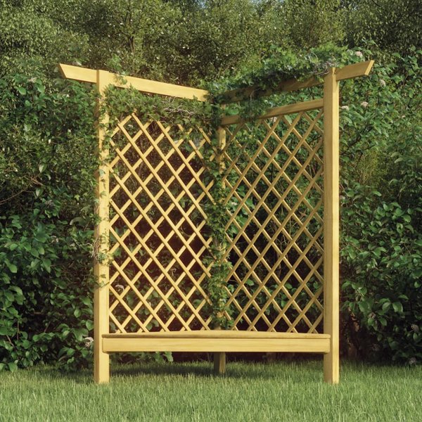 Vidaxl NarożNa Pergola Z ŁAwką, 166X81X174 Cm, Impregnowana Sosna-image