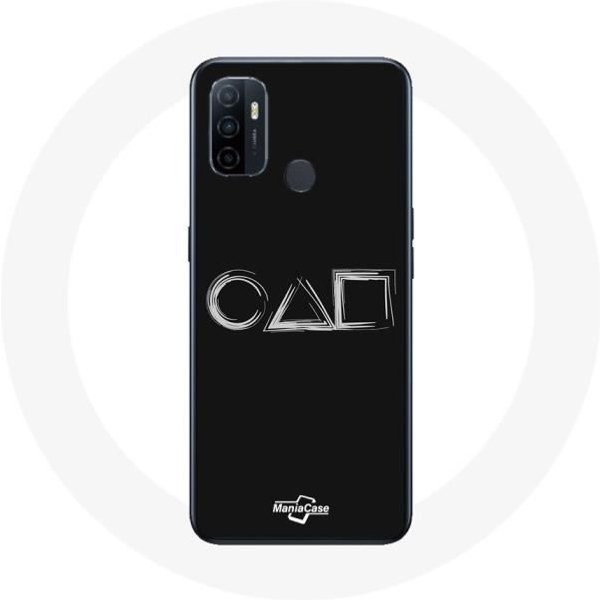 Funda Oppo A53 Juego Del Calamar Logo SíMbolos Cuadrado CíRculo TriáNgulo Fondo Negro-image