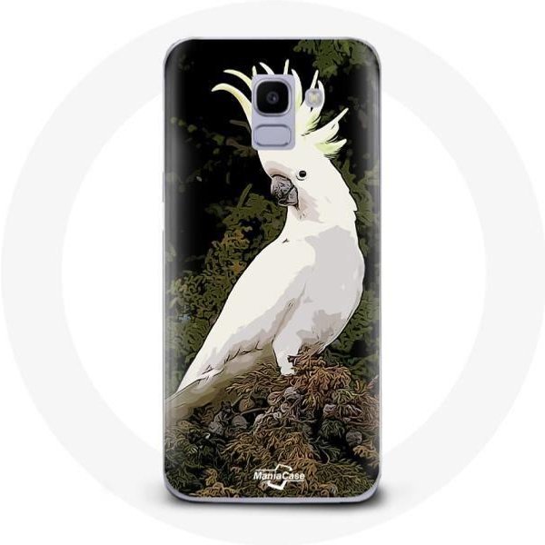Funda - Maniacase - Samsung Galaxy A8 2018 - Cacatuas Loros - Blanco - Flexible Blanco-image