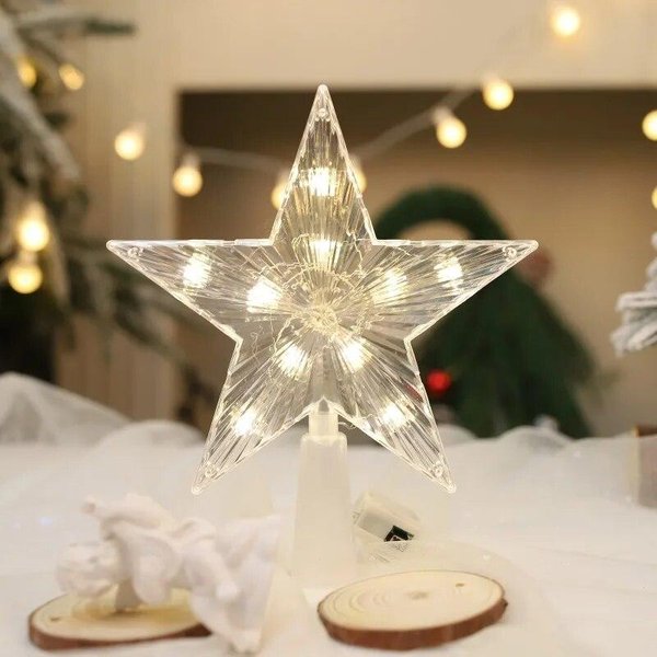 1 Pieza De Adorno De Estrella Brillante Para áRbol De Navidad, Adorno LED Para DecoracióN De áRbol De Navidad, DecoracióN De Estrella, Luz De Hadas Style A-image