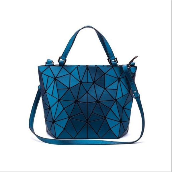 ŚWiecąCa Geometryczna SkłAdana Torba Na Ramię Dla Kobiet Laserowo Pikowana Torebka Modna Damska Portmonetka Medium31X14X26Cm Blue-image