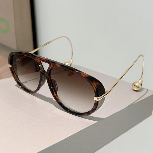 Nowe Stylowe Damskie Okulary PrzeciwsłOneczne Kammpt Z PodwóJnym Mostkiem I Gradientowymi Szybkami Modny Luksusowy Design Oversize Pilotki As Picture Shows Black-image
