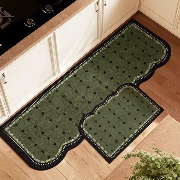 Mata Kuchenna Wodoodporna AntypośLizgowa SkóRzana PVC Dywanik Nowoczesny Styl DłUga Mata PodłOgowa Odporna Na Olej Plamy Dekoracja Domu Dywaniki 1Pc(50X80Cm 50X120Cm-image