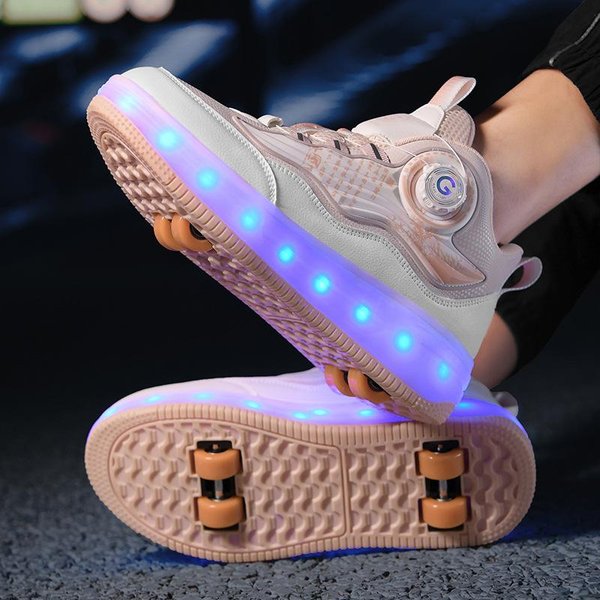 Zapatos De Patines Para NiñAs Zapatos De Patinaje Cuatro Ruedas Zapatos De Patinaje Ocultos Para Estudiantes Zapatos Con Ruedas 41-image