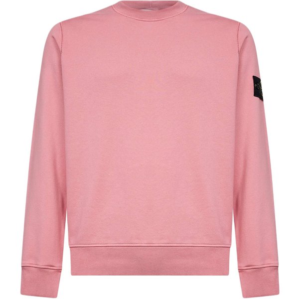 Stone Island Ss26 Sudadera De Manga Larga De Color SóLido Con Cuello Redondo Y Canalé Para Hombre Sweatshirt L1S156100060S0051V008G M Pink-image