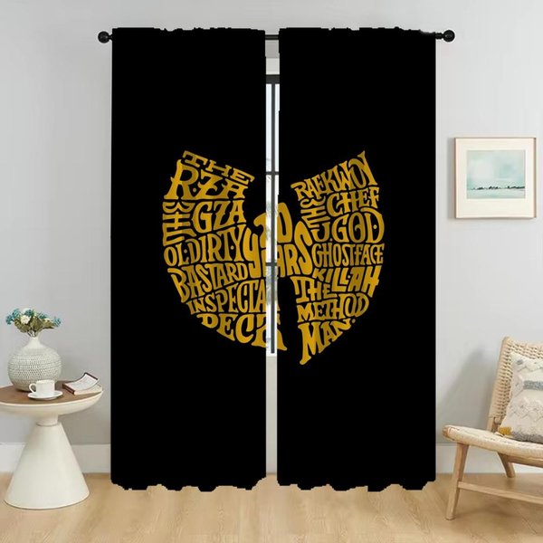 Cortinas De Cocina 2 Piezas Wu Tang Clans Cortina Para Sala De Estar Cortinas Para Dormitorio ParticióN Estores DecoracióN De Halloween Opacas W50Xh70Cmx2Pcs-Cl-image