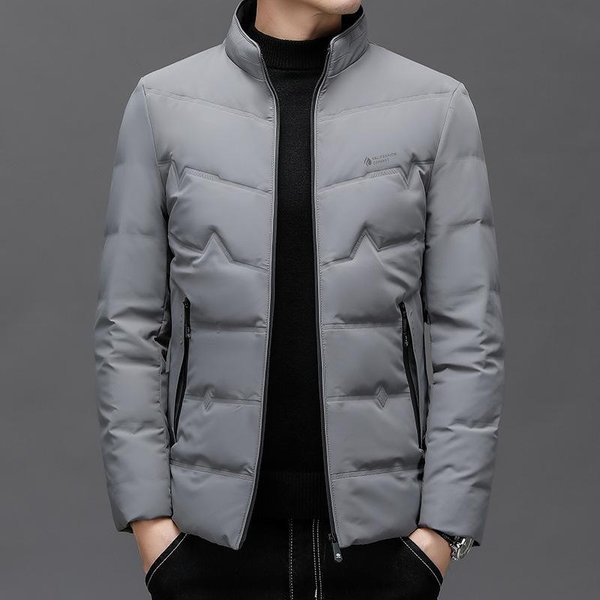 Chaqueta De PlumóN De Invierno Con Cuello Alto Para Hombre, Simple, Moderna Y Tendencia, Chaqueta CáLida De Alta Calidad Para Personas JóVenes Y De Mediana Edad 2XL-image