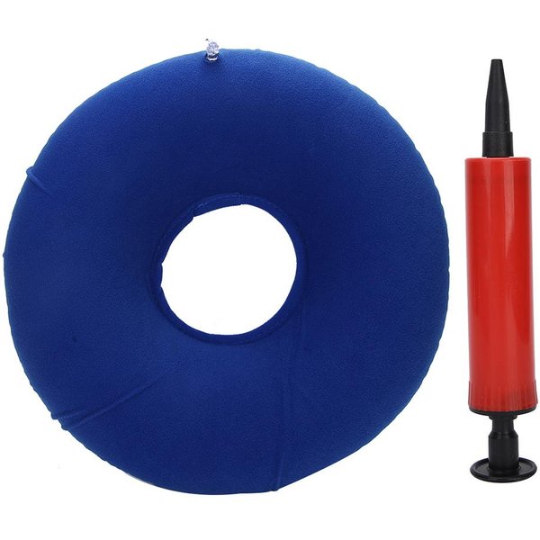 CojíN Antiescaras Redondo Transpirable Inflable Para Paciente Postrado En Cama (Azul)-image