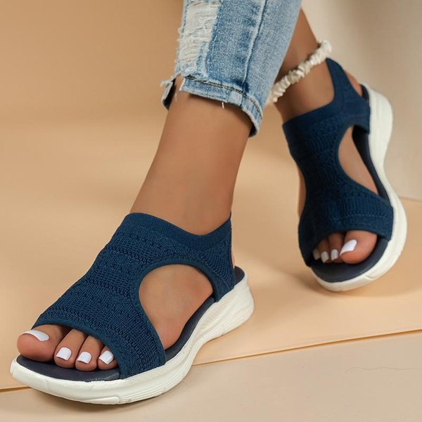35-45 Zapatos De Mujer De Talla Grande Verano 2024 Sandalias Deportivas Informales CóModas Sandalias De CuñA De Playa Para Mujer Sandalias De Plataforma Sandalias Romanas 38 Azul Del Lago-image