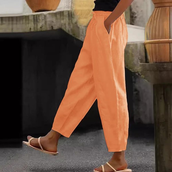 Eleganckie Spodnie Damskie Z Wysokim Stanem Moda Nowość Wiosna Jesień Jednolite Kieszenie Casual Streetwear Spodnie Damskie 4XL Brown-image
