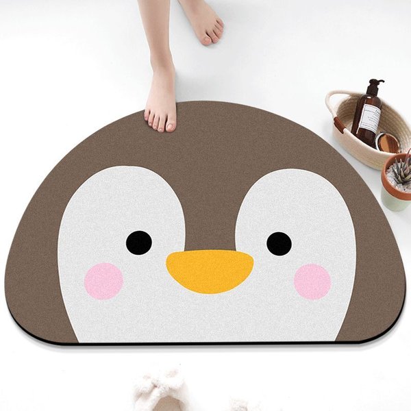 MałY Pingwin Mata AbsorbująCa BłOto Okrzemkowe Mata PodłOgowa AntypośLizgowa Do ŁAzienki Mata Na Drzwi Do Toalety Dywanik Sanitarny 60X90Cm23.6X35.4In-image