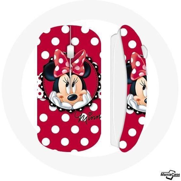 Mysz Bezprzewodowa - Myszka Minnie - Czerwona - Kompatybilna Z Mac I Pc - Klucz Usb Wi-Fi - Animowany Design-image