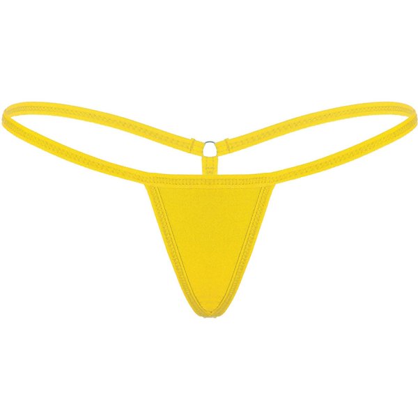 Tangas Sexys Para Mujer, Ropa Interior, Parte Inferior De Bikini De Talle Bajo One Size Amarillo-image