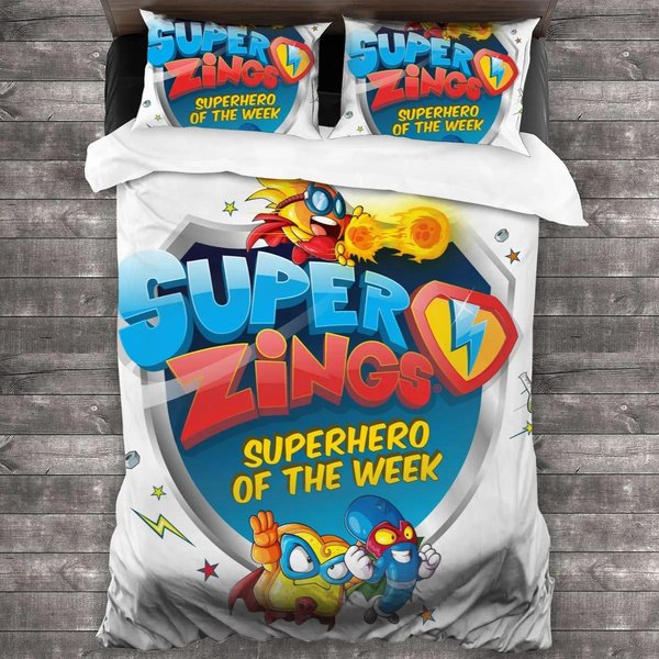 ColeccióN De Ropa De Cama Super Zings Individual Twin Full Queen King Size ColeccióN De Camas Dormitorio Adulto NiñO Colecciones De Funda NóRdica ImpresióN 3D Anime Juego 011 EU Single(135X200Cm) White-image