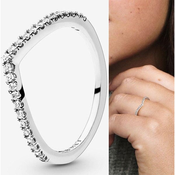 Anillo De Plata De Ley 925 Con Forma De SartéN, Anillo De Hueso De Los Deseos Brillante Creativo Para Mujer, Regalo De Fiesta De Boda, JoyeríA De Moda 7 Beige-image