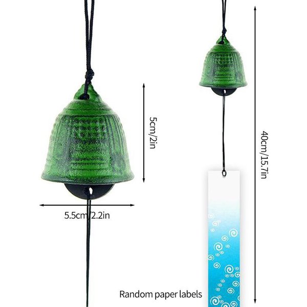 Campanas De Viento Japonesas Hierro Fundido Feng Shui Campanas De Viento Buena Suerte Colgante Colgante Interior Exterior Templo Hogar JardíN DecoracióN-image