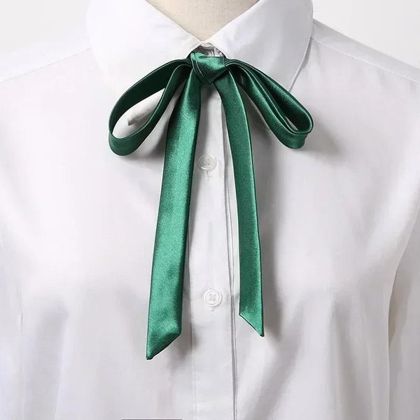Corbata PequeñA Coreana Pajarita Estilo Universitario Uniforme Escolar Camisa Accesorios Para Hombre Mujer SeccióN Larga Lazos Cuellos Flores CN Black-image