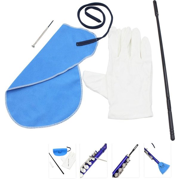 Kit De Limpieza Para Flauta Set Con PañO De Limpieza Palo Destornillador Blue-image
