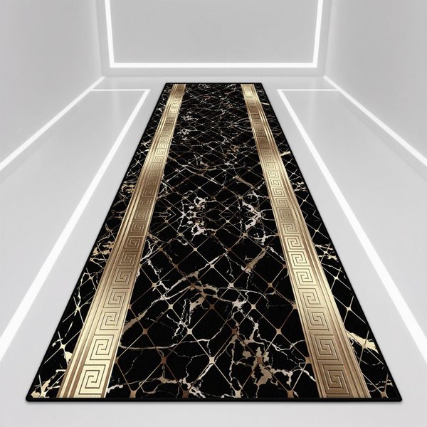 Nowoczesny Luksusowy AntypośLizgowy Dywanik Biegacz Do Kuchni ŁAzienki Korytarza WejśCia Holu Hotelowego DłUgi WytrzymałY Dywan 60X200Cm 23.6X78In White-image